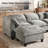  Modular Sectional Sofa With Movable Ottoman, L-shaped Couch With Removable Washable Cushion Covers, 9.8" Extra-thick Cushions, Tool-free Easy Assembly, Padded Armrests For Living Room, Gray-656978865