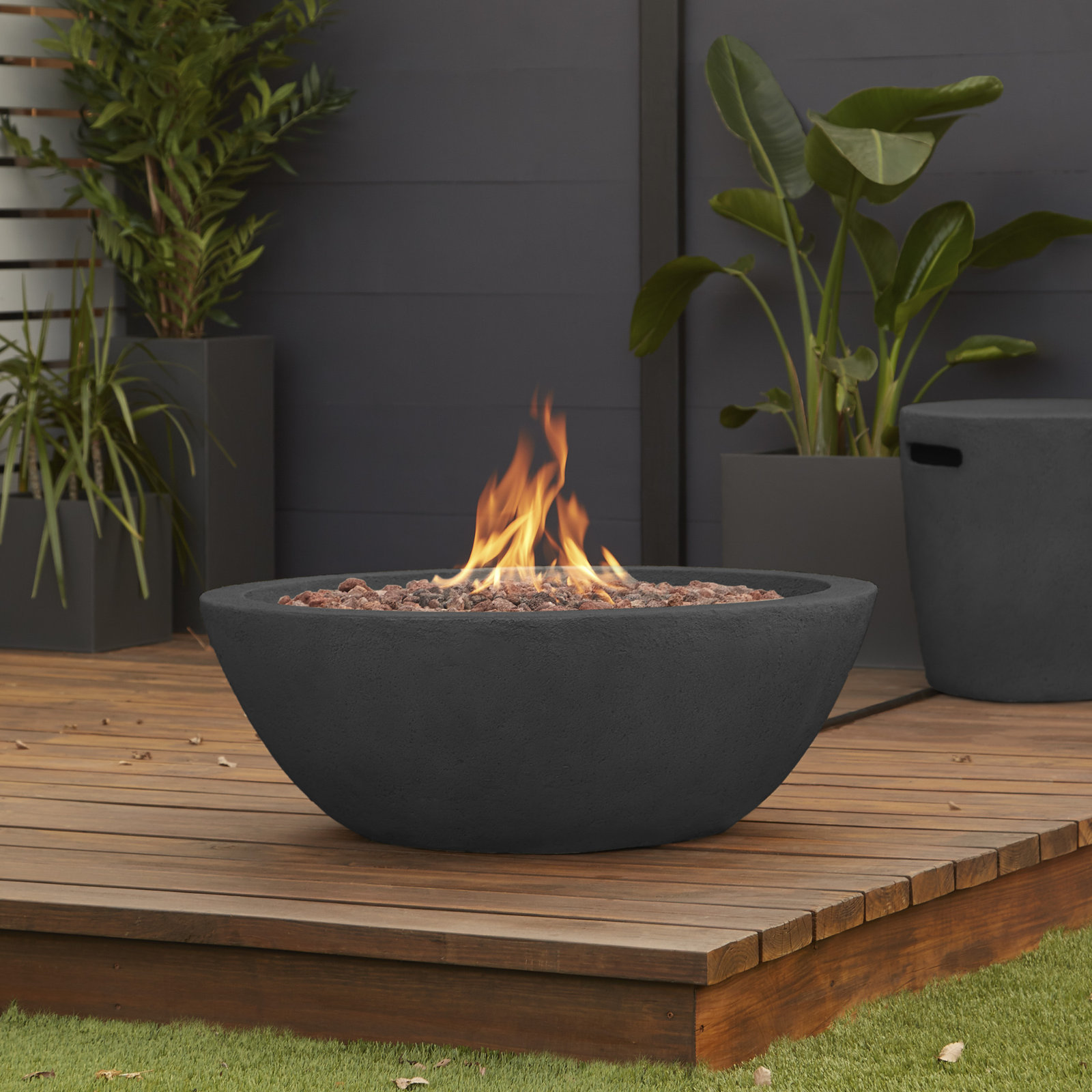 Riverside Round Fire Pit, Dark Gray