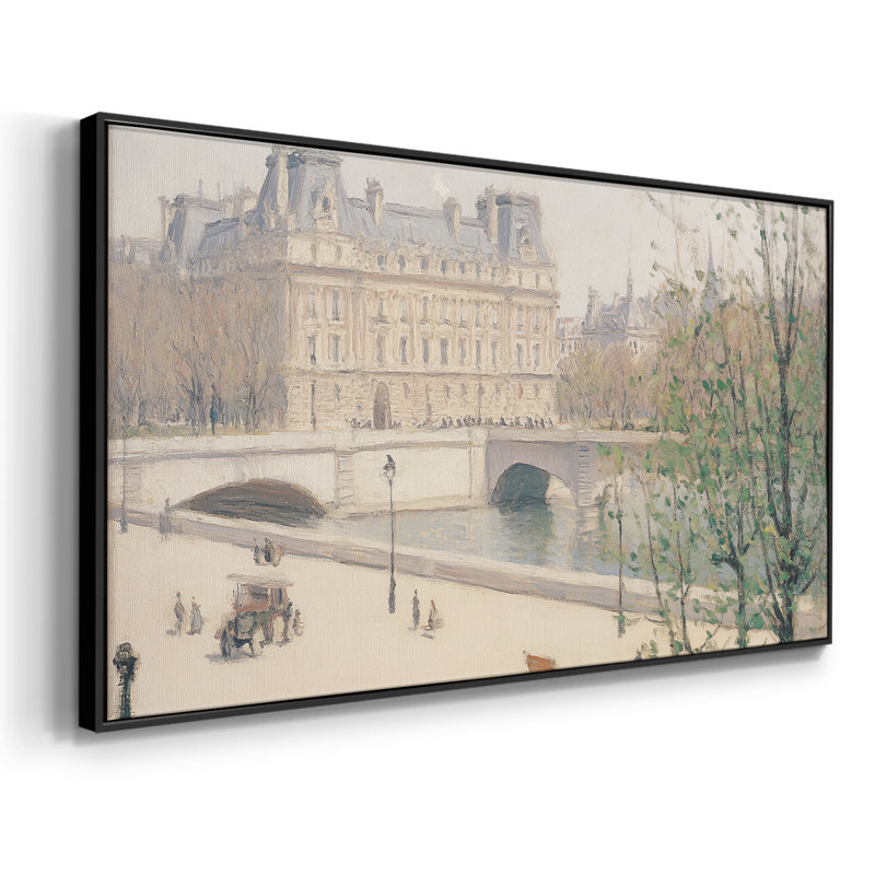 Série paysage - Lxxviii - Toile tendue avec châssis encadré - Prêt à être accroché, H 25 po x l 49 po, Noir