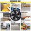 Livingandhome Ventilation Wall-Mounted Exhaust Axial Fan 14-inch