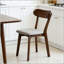 Chaise de salle à manger en bois massif avec coussin rembourré - Noyer + gris, ensemble de 2-129465271