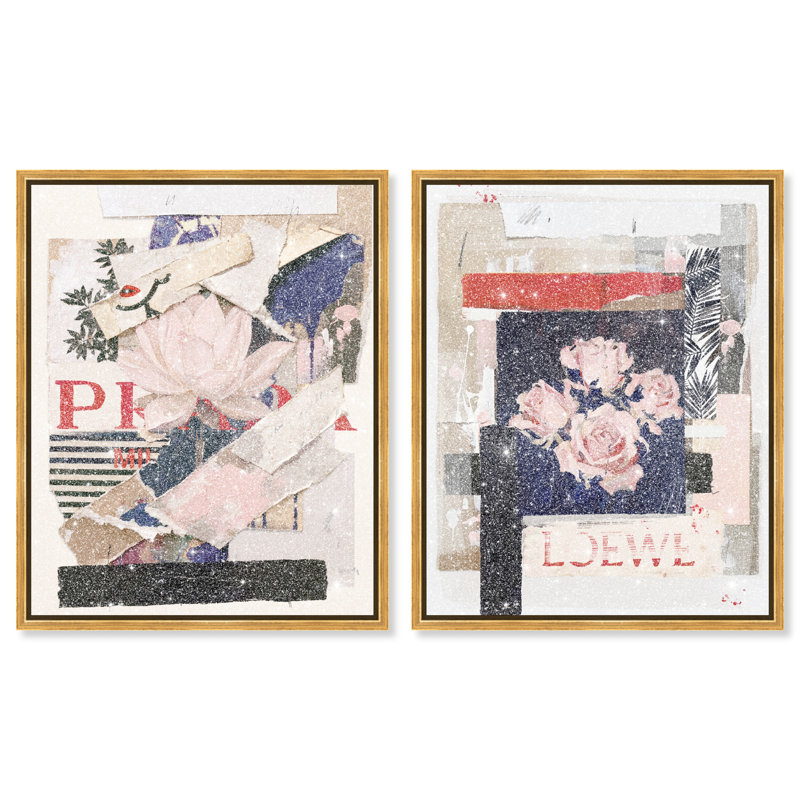 Milano Collage Set Set by Oliver Gal, 17"H x 21"W, Gold Floater Frame