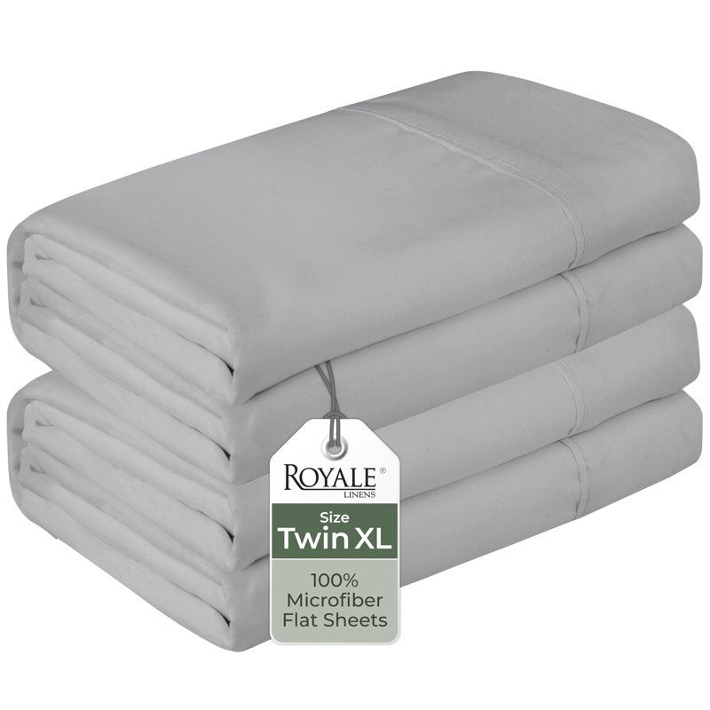 Royale Linens 2 Pack Bulk Set | Top Sheets |Soft Microfiber | Wrinkle & Stain Resistant | for Hotel Massage Table Hospital Dorm | Sold Separately
