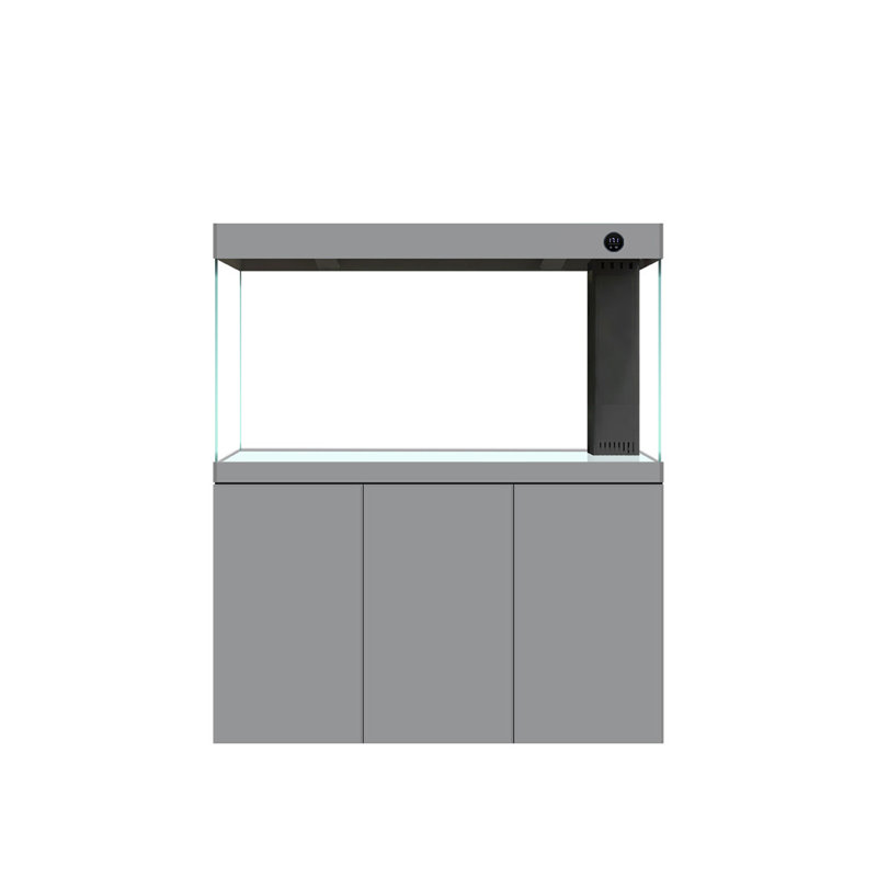 Grand réservoir à poissons 47,24 po à filtre vertical en alliage d'aluminium gris, Clear/Grey, 61.02" H x 47.24" W x 15.75" D