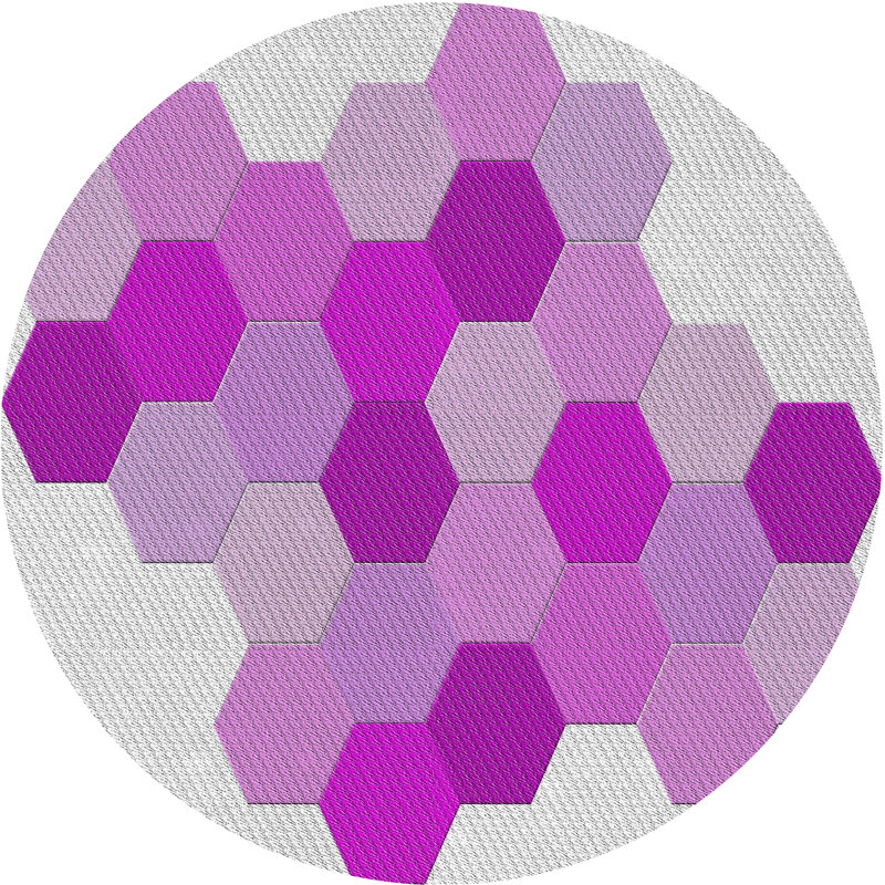 Tapis mauve à motif géométrique Kollman, Rond 8 pi