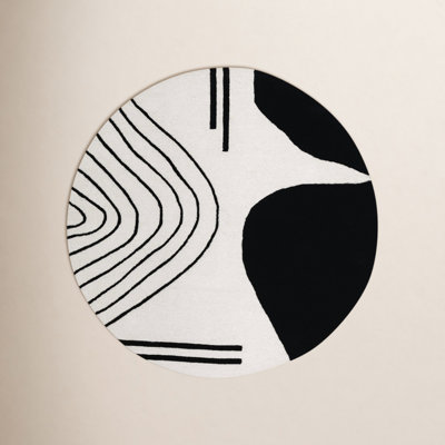 Felipe Handmade Wool Ivory/Black Rug