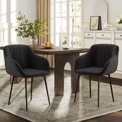 Ohio Modern Upholstered Dining Chairs with Metal Legs