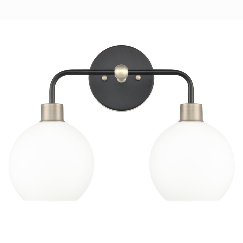 Braelyn Armed Sconce, Brushed Nickel/Black