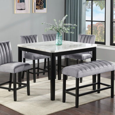 Ensemble de salle à manger 6 pièces à hauteur de comptoir contemporain 6 pièces Tape Table Tope