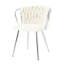 Chaise de salle à manger ergonomique en lin avec supports en métal, pour la cuisine de chambre à coucher, 2 structures modernes, 2-200054015-200053762