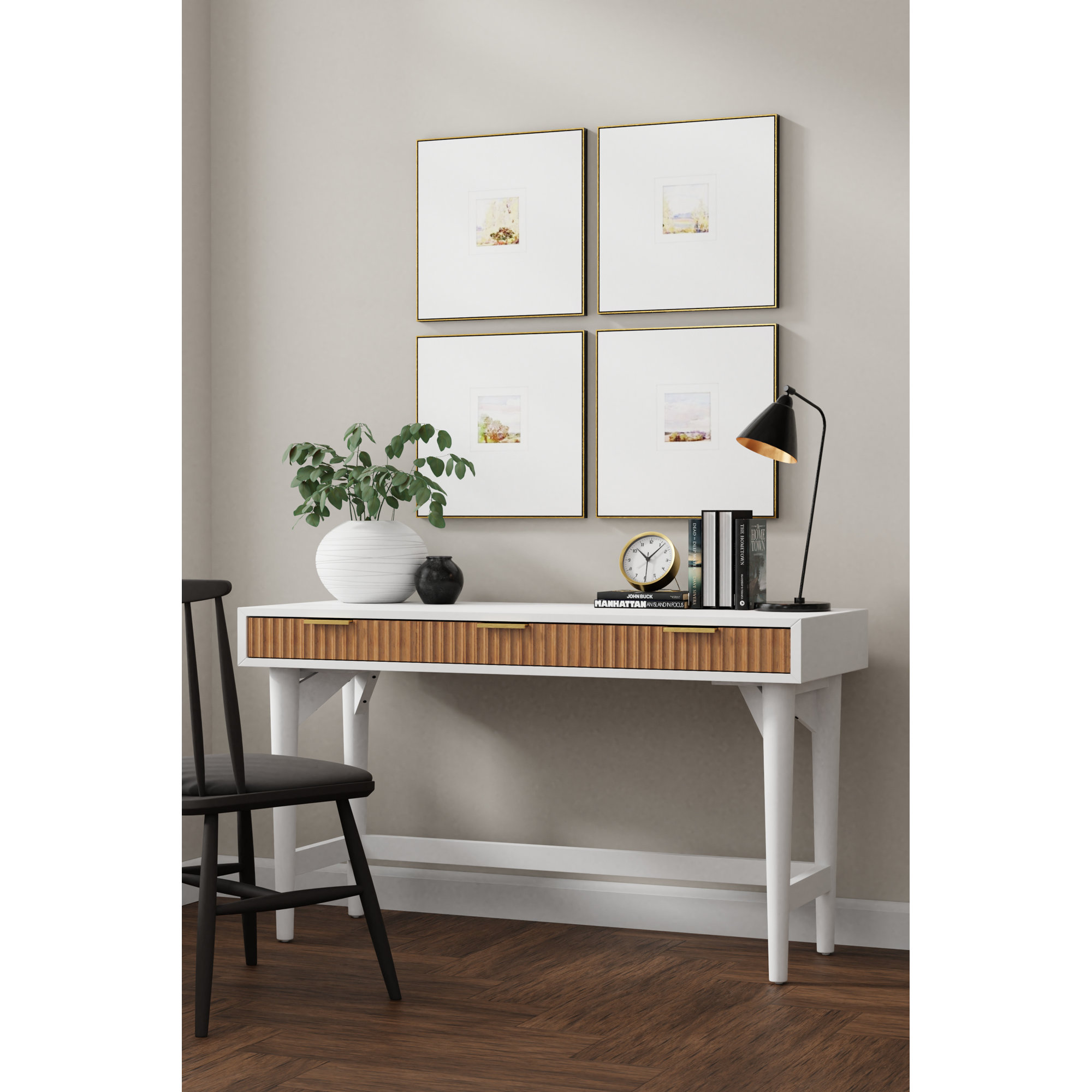 Larsen Desk, White/Natural