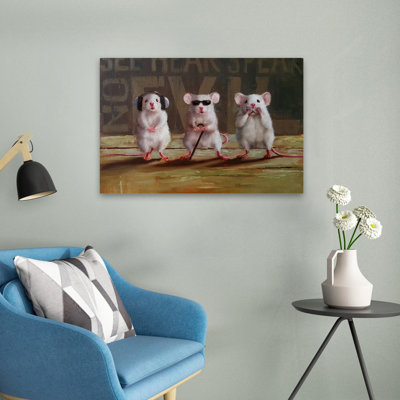 Three Wise Mice - Animals Urban And Pop Surrealism Humor Mythical Figures Art
