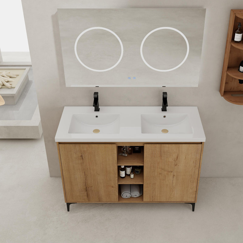 Meuble-lavabo autoportant 48 po avec double lavabo 48 po