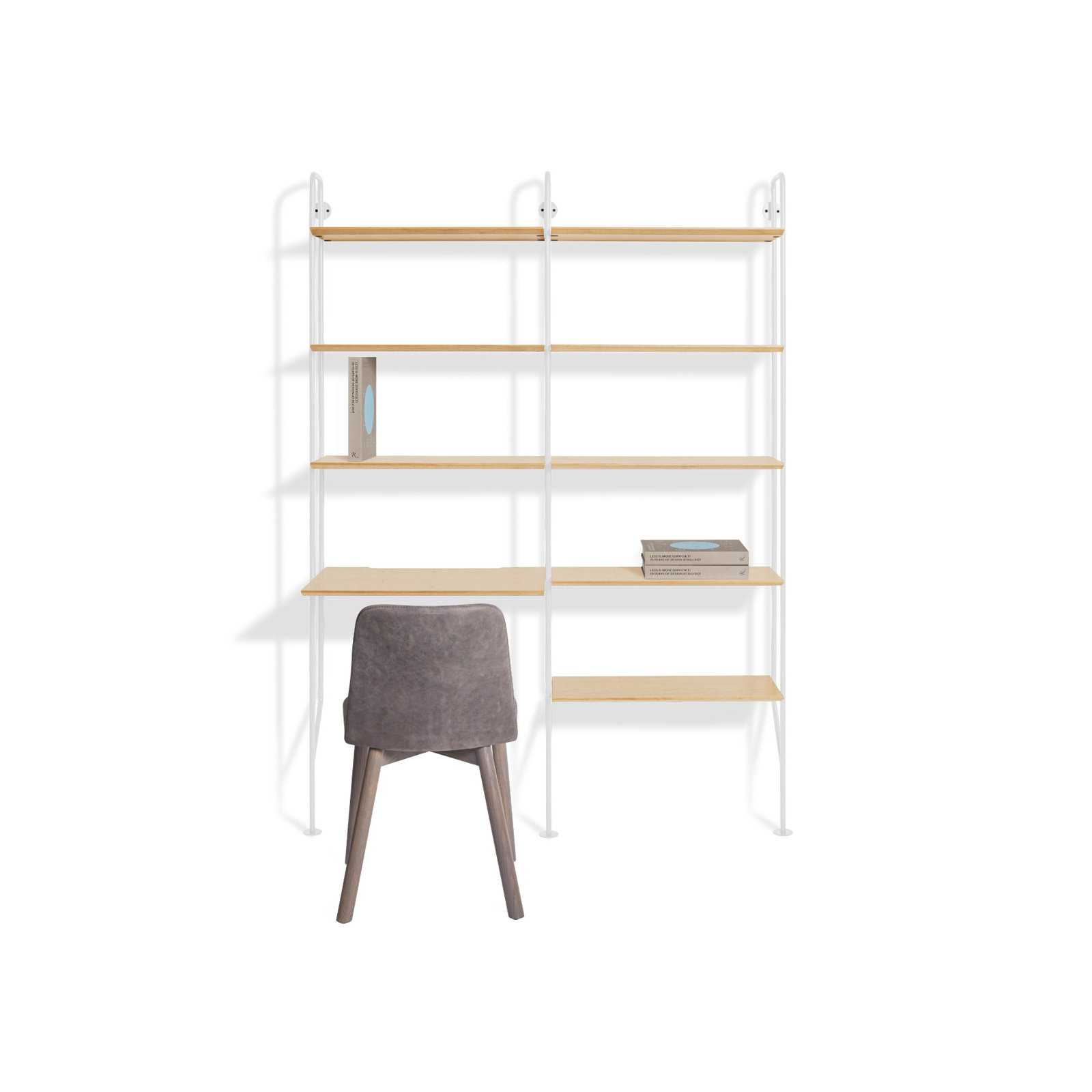 Hitch Leaning / Ladder Desk, White, White Oak