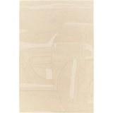 Collage Hand Tufted Wool Abstract Area Rug in Beige