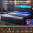 King size headboard and charging station, Platform bed frame with LED lights, Sturdy and stable, No noise, No box spring required, Easy to assemble, Black