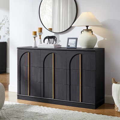 Modern 9 Drawer Dresser, Bedroom Dresser With Metal Handles