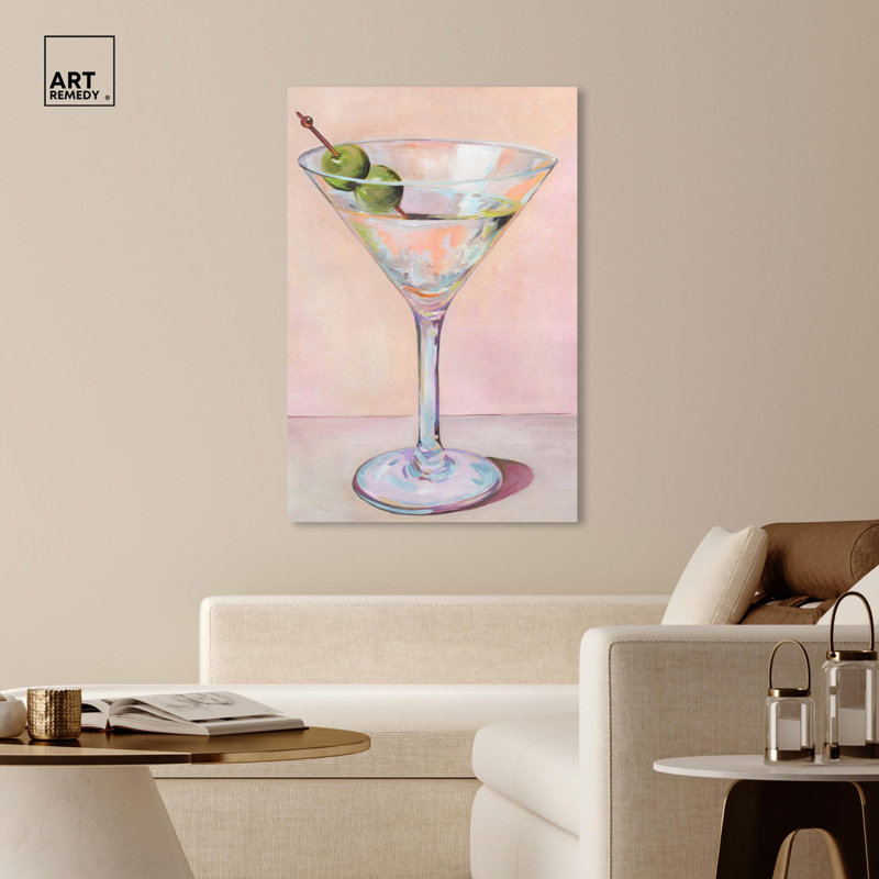 "Cocktail Time", impression côtière tendance par , H 54 po x l 36 po, Toile tendue