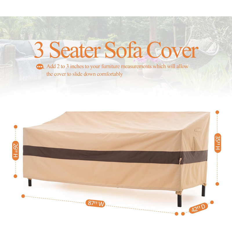 Housse pour canapé d'extérieur imperméable de qualité supérieure: tissu dernier cri anti-déchirure, garantie de 3 ans