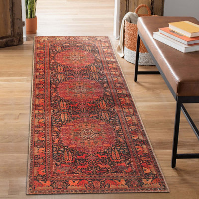 Tapis de couloir brun 8 pi Medallion