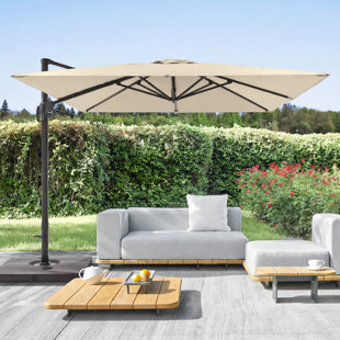 Parasol de patio en porte-à-faux carré de 10 pi x 10 pi avec rotation à 360 °