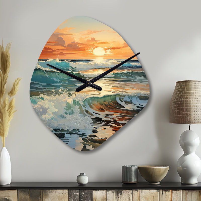 Horloge murale Malloch Beach, Seaside Reflections, Grand
