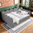 Full\Queen Size Daybed With Storage Drawers, USB Port, Wave Design Linen Fabric Bed-369255308-369255314