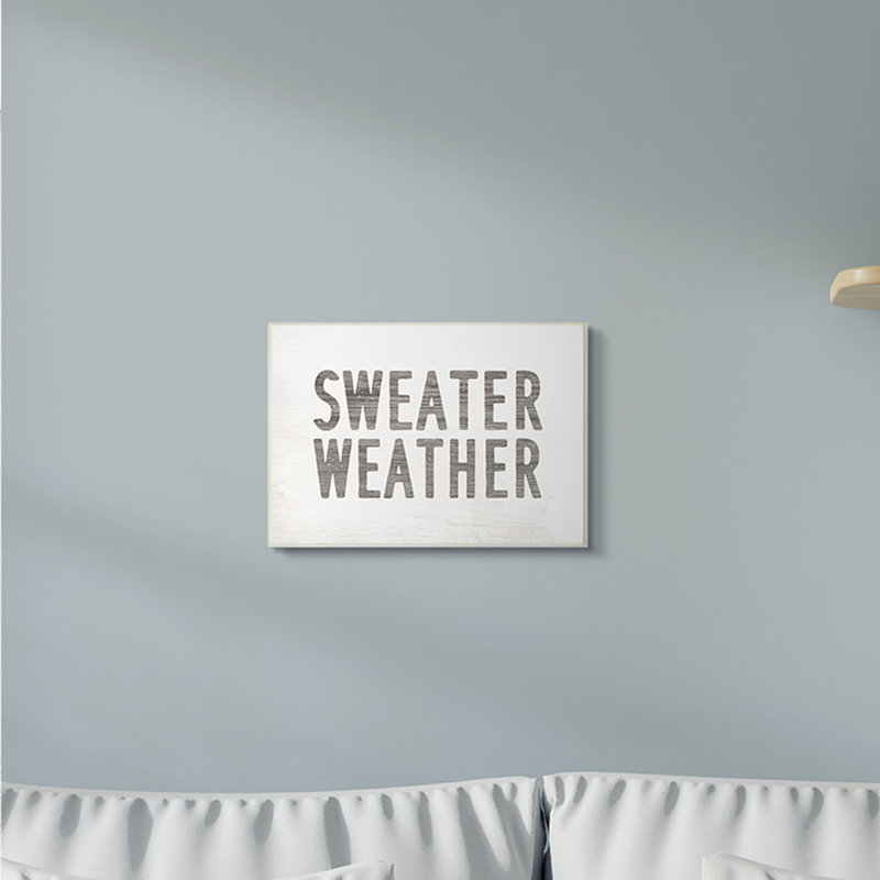 Reproduction d’art textuel, "Weather» par Daphné Polselli, H 15 po x l 10 po x P 1,5 po, Plaque en bois