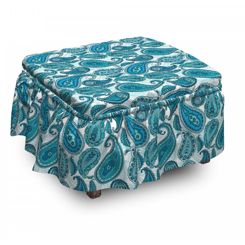 Housse pour repose-pieds ethnique antique motif cachemire