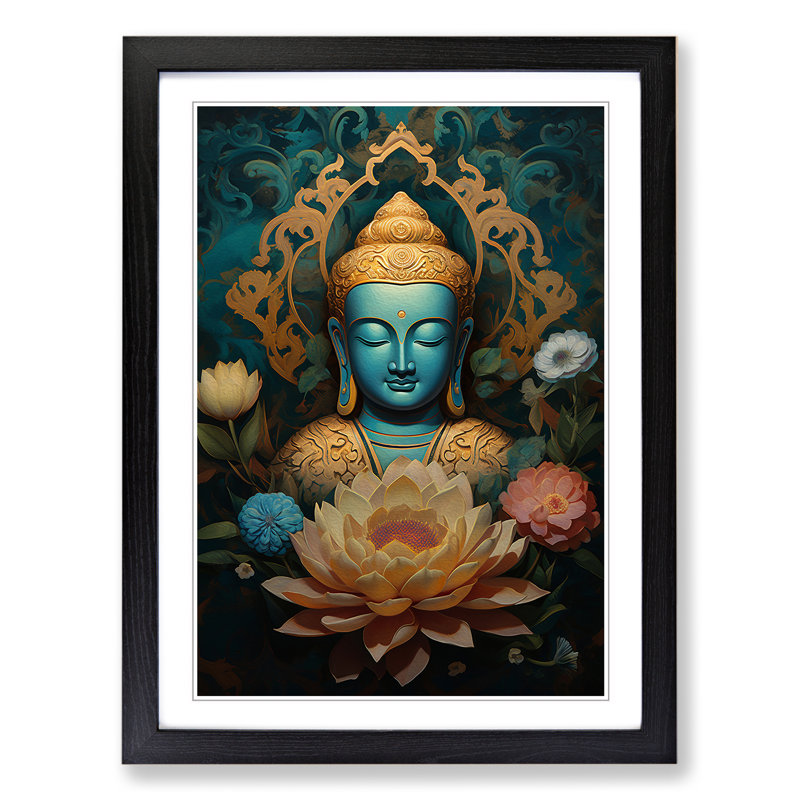 Buddha Victorian Art - Framed Print, Black Framed, 46cm H x 34cm W x 2cm D