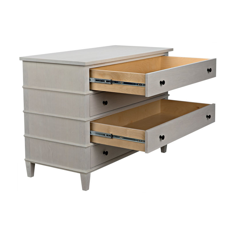 Dennis 4 - Drawer Solid Wood Dresser, Angel White