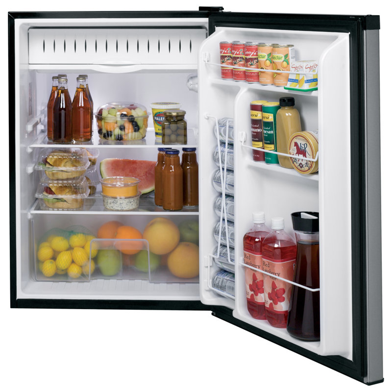 GE Appliances 5.6 Cubic Feet Convertible Mini Fridge with Freezer, Stainless Steel