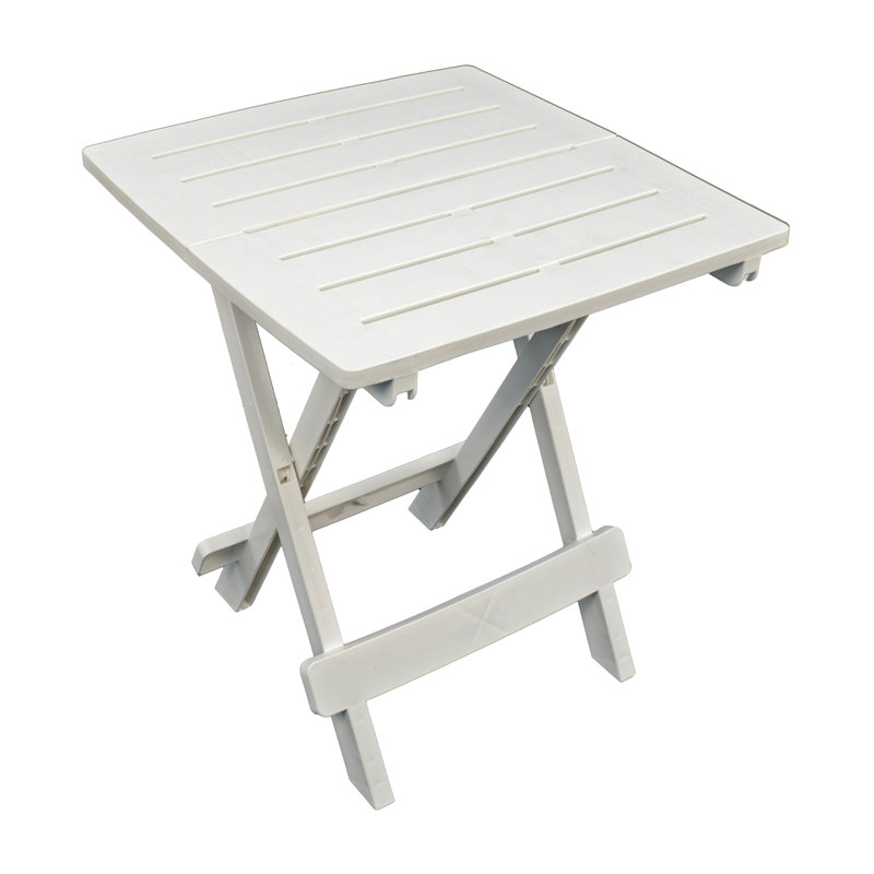 Drexell Folding Plastic Side Table, White