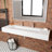 Pyramid 60" Wall Mounted Rectangular Solid Surface Bathroom Trough Sink in Matte Finish - White, With Faucet Holes-28833618-1383740
