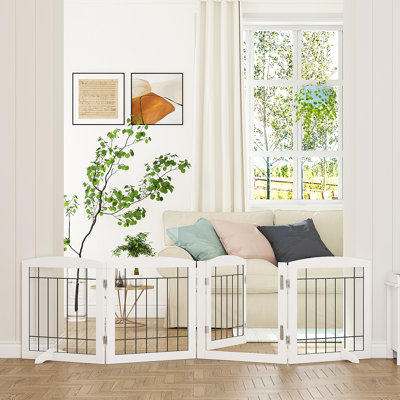 Eichael Free Standing Pet Gate With Door