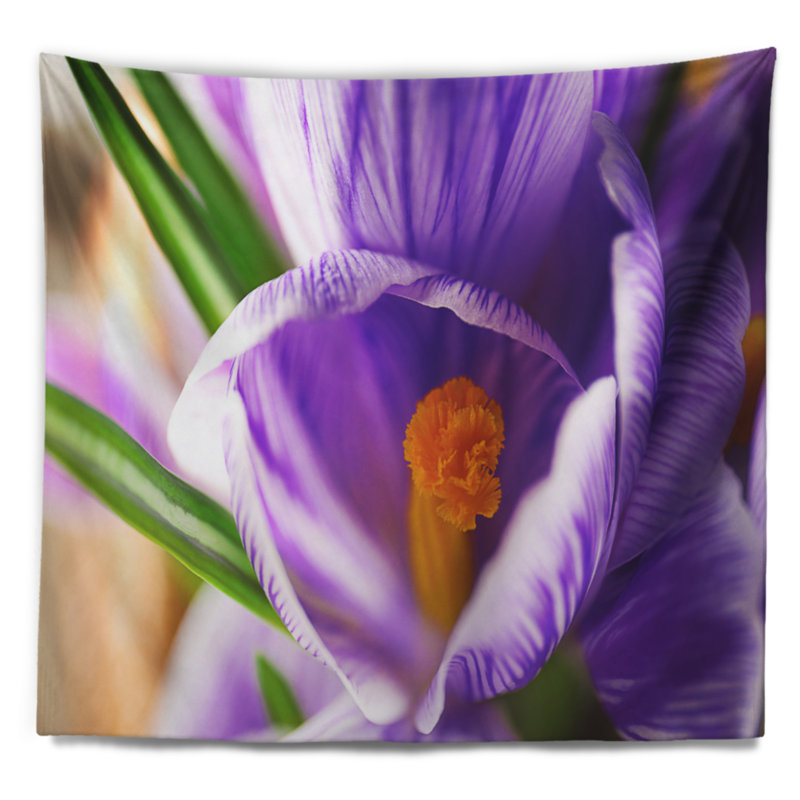 Tapisserie fleur crocus floral, H 50 po x l 60 po