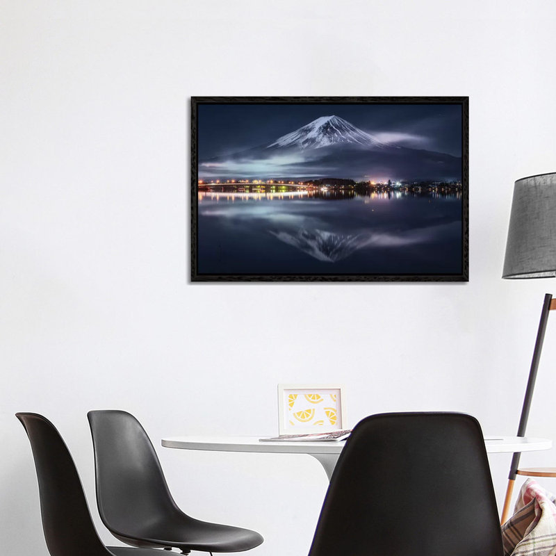 Mount Fuji XIX 1 Piece Wall Art on Canvas, 66.04cm H x 101.6cm W x 3.81cm D, Black Framed
