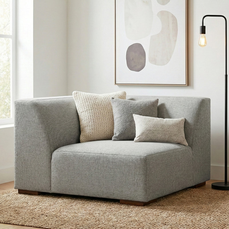 Fauteuil de coin Rex de 38 po de largeur, fabriqué à la main