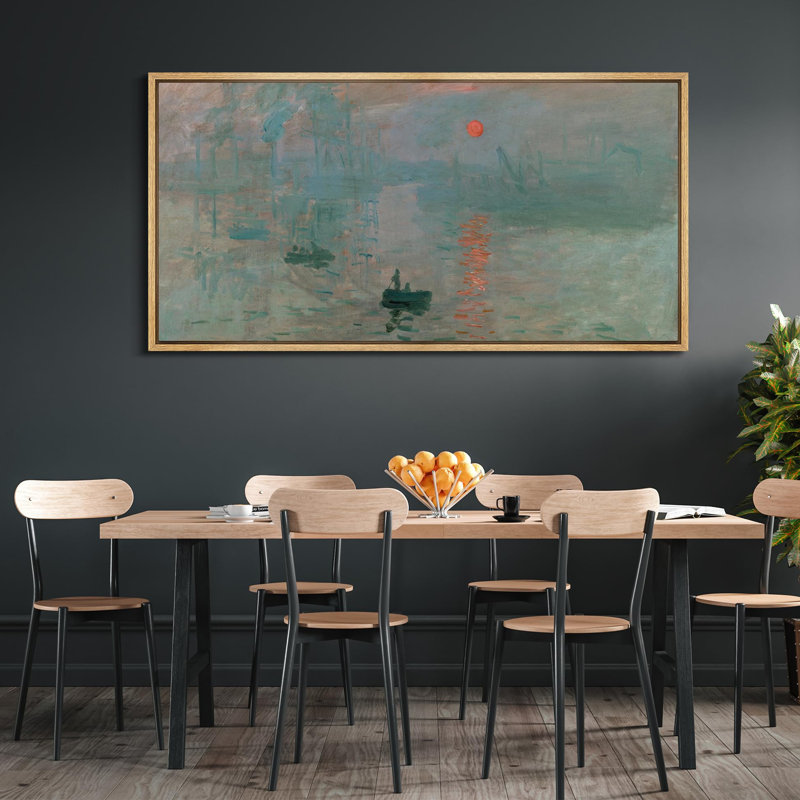 Célèbre œuvre d'art, "Sunrise Over Water Monet", reproduction d'art sur toile, Naturel