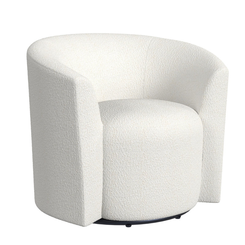 Fauteuil demi-tonneau pivotant de 32 po Markco, Crème Boucle