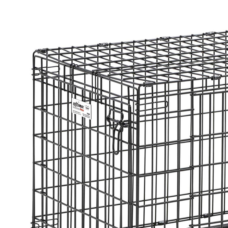 Extra Small Black Rolling Metal Dog Crate with Divider