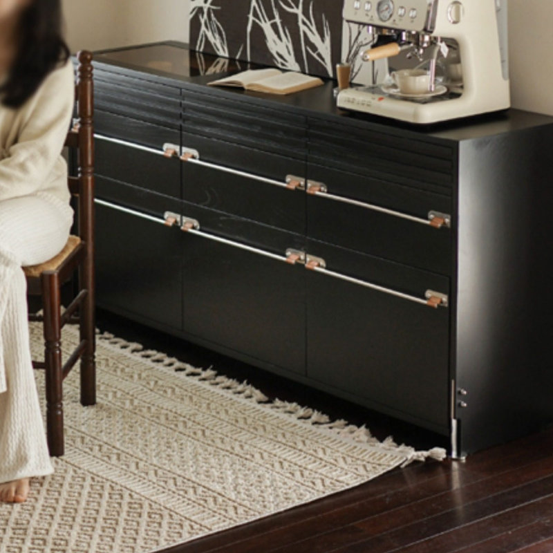 Armoire de rangement murale rétro de style français, Noir