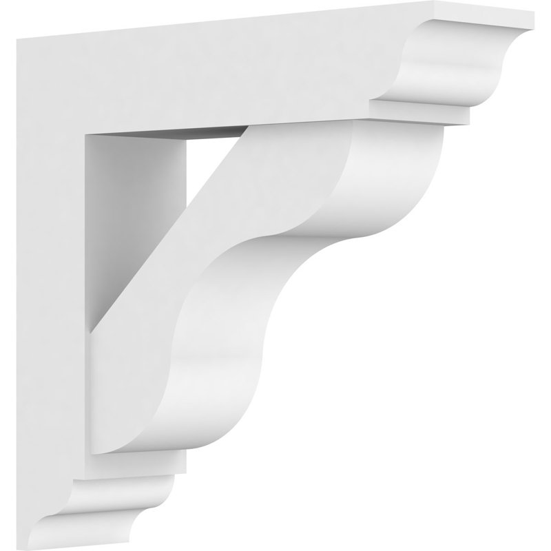 Support standard en uréthane standard avec extrémités traditionnelles, brun clair apprêté Carmel, H 18 po x l 5 po x P 18 po