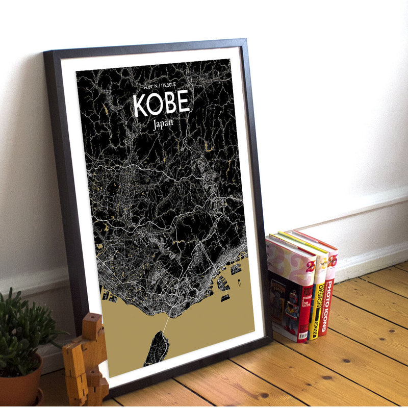 Kobe - No Frame Print, 43.2 cm H x 27.9 cm W x 0.1 cm D