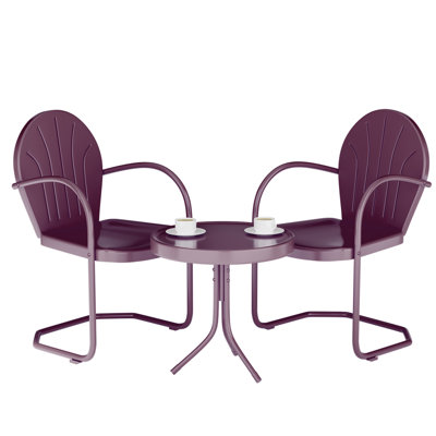 3-Piece Outdoor Bistro Set,Two-Person Patio Dining Set