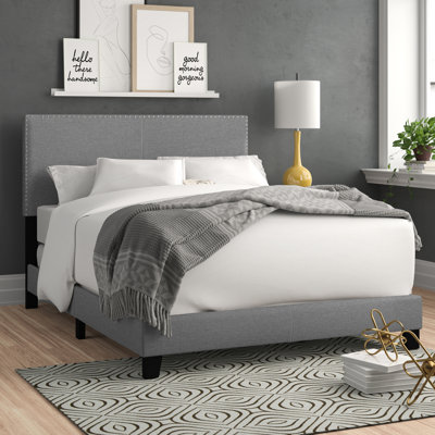Marlene Upholstered Queen Panel Bed Charcoal