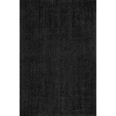 Bernyce Handmade Tufted Farmhouse Jute Black Rug