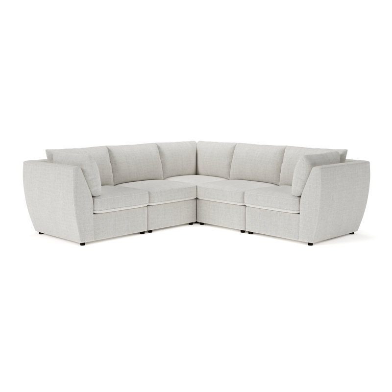 Canapé modulaire rembourré 5 pièces Halson, Huître Monique