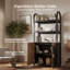 3 Tier Book Shelf 72" Tall Arched Bookcase With Storage-1861566042
