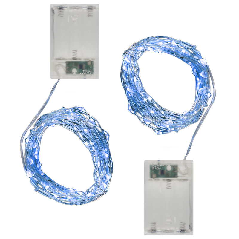  Guirlande lumineuse à piles DEL avec minuterie, Bleu